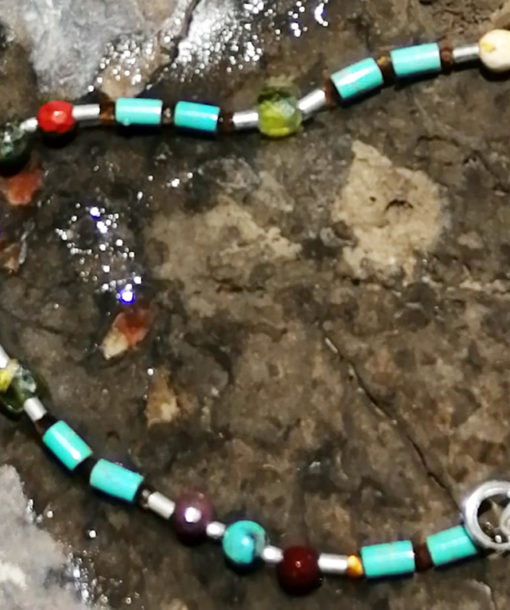 Pulsera de tubitos de Turquesa y Plata