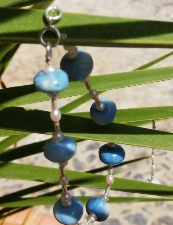 Pulsera de Ópalo azul y Plata