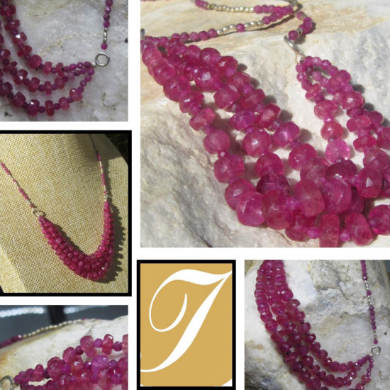 Collar racimo de Rubies y Plata