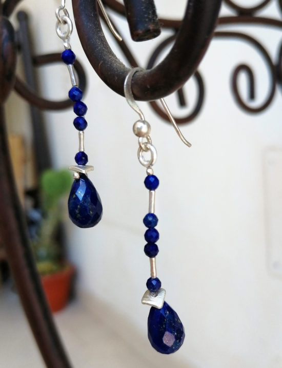 Pendientes Isolde925 Gotas de Lapislazuli y Plata