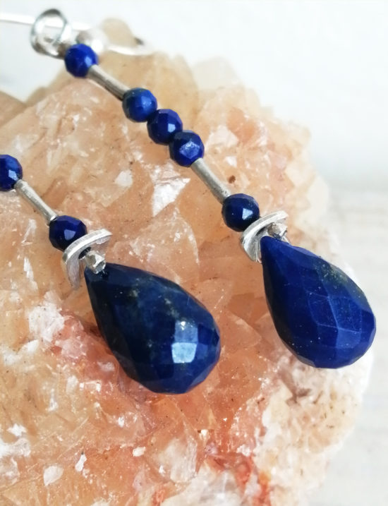 Pendientes Isolde925 Gotas de Lapislazuli y Plata