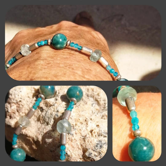 Pulsera de Apatito y Aguamarina, Reclamo de Verano